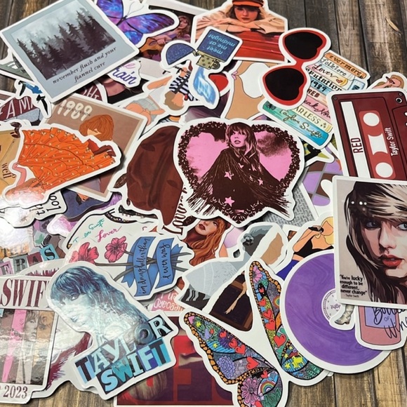 5for$10 Holiday Stocking Stuffer Gift Singer Taylor Swift 50Pc of Stickers - Picture 4 of 4